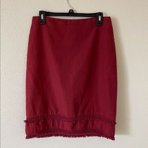 Women's red pencil skirt